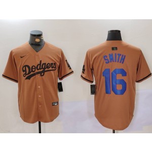 MLB Dodgers 16 Will Smith Brown Nike Cool Base Men Jersey