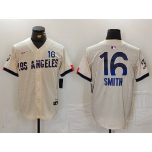 MLB Dodgers 16 Will Smith Cream City Connect Nike Cool Base Men Jersey