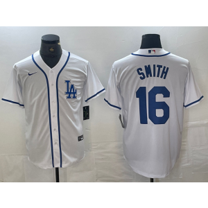 MLB Dodgers 16 Will Smith White Nike Cool Base Men Jersey