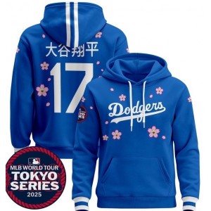 MLB Dodgers 17 大谷翔平 Blue 2025 Tokyo Series Hoodie
