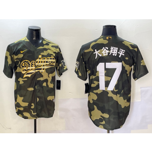 MLB Dodgers 17 大谷翔平 Camo Nike Cool Base Men Jersey