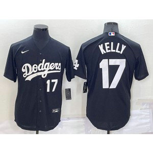 MLB Dodgers 17 Joe Kelly Black Cool Base Baseball Men Jersey