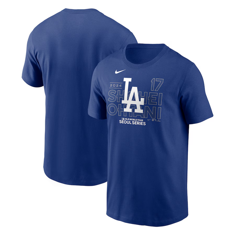 MLB Dodgers 17 Ohtani Royal  T-Shirt 1