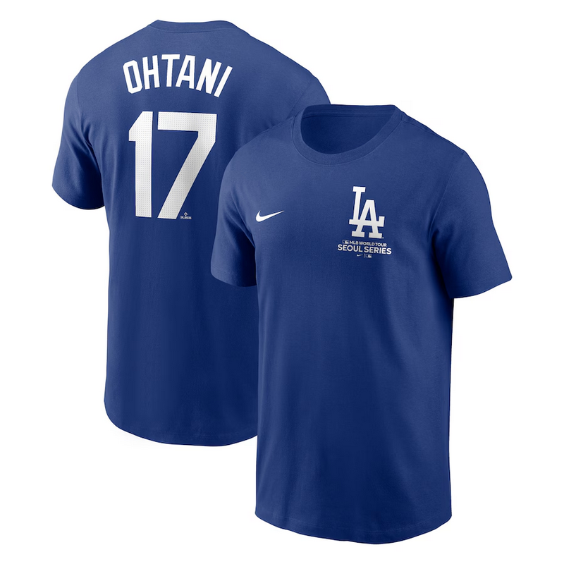 MLB Dodgers 17 Ohtani Royal  T-Shirt 2