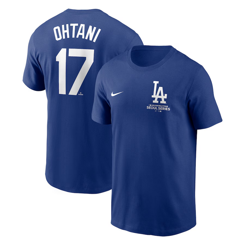 MLB Dodgers 17 Ohtani Royal T-Shirt 2 MLB Dodgers 17 Ohtani Royal T-Shirt 2