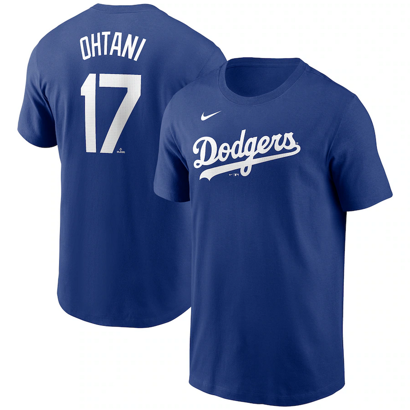 MLB Dodgers 17 Ohtani Royal  T-Shirt 3