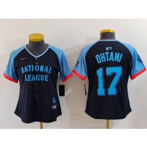 MLB Dodgers 17 Shohei Ohtani Black 2024 All-Star Nike Cool Base Women Jersey