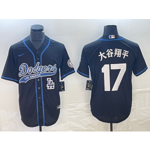 MLB Dodgers 17 Shohei Ohtani Black Baseball Nike Cool Base Men Jersey