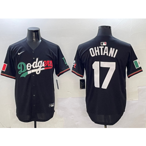 MLB Dodgers 17 Shohei Ohtani Black Mexico Nike Cool Base Men Jersey