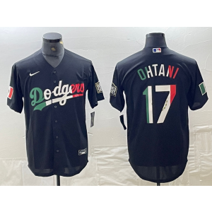 MLB Dodgers 17 Shohei Ohtani Black Mexico Nike Cool Base Men Jersey