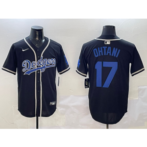 MLB Dodgers 17 Shohei Ohtani Black Nike Cool Base Men Jersey