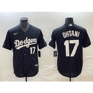 MLB Dodgers 17 Shohei Ohtani Black Nike Cool Base Men Jersey