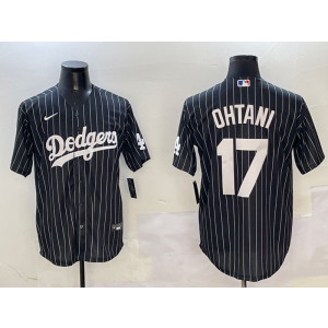 MLB Dodgers 17 Shohei Ohtani Black Nike Cool Base Men Jersey