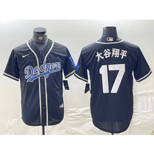 MLB Dodgers 17 Shohei Ohtani Black Nike Cool Base Men Jersey