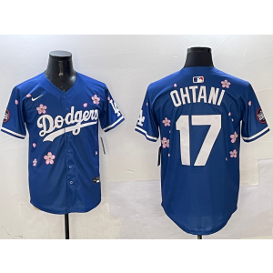 MLB Dodgers 17 Shohei Ohtani Blue 2025 Tokyo Series Nike Cool Base Men Jersey