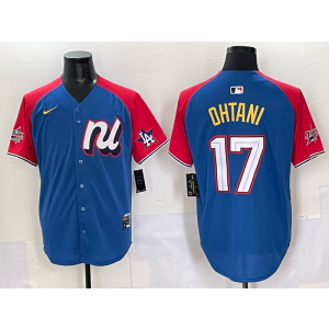 MLB Dodgers 17 Shohei Ohtani Blue Alternate 2025 All Star Nike Cool Base Men Jersey