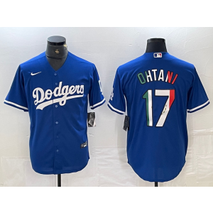 MLB Dodgers 17 Shohei Ohtani Blue Mexico Nike Cool Base Men Jersey