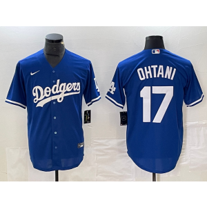 MLB Dodgers 17 Shohei Ohtani Blue Nike Cool Base Men Jersey 1