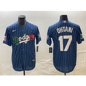 MLB Dodgers 17 Shohei Ohtani Blue Nike Cool Base Men Jersey
