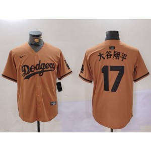 MLB Dodgers 17 Shohei Ohtani Brown Nike Cool Base Men Jersey