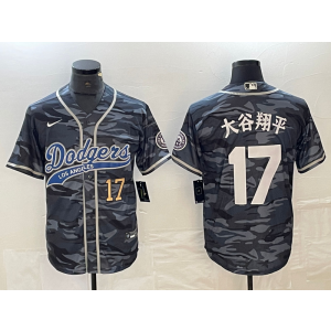 MLB Dodgers 17 Shohei Ohtani Camo Baseball Nike Cool Base Men Jersey