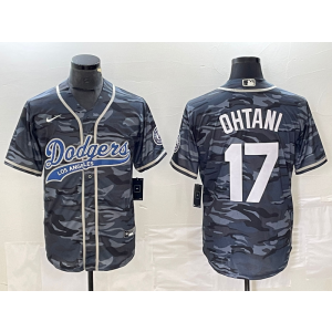 MLB Dodgers 17 Shohei Ohtani Camo Baseball Nike Cool Base Men Jersey