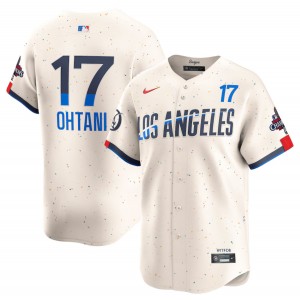 MLB Dodgers 17 Shohei Ohtani Cream 2024 World Series Champions Nike Cool Base Men Jersey