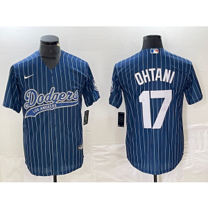 MLB Dodgers 17 Shohei Ohtani Navy Baseball Nike Cool Base Men Jersey