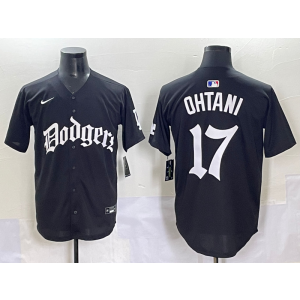 MLB Dodgers 17 Shohei Ohtani New Black Nike Cool Base Men Jersey