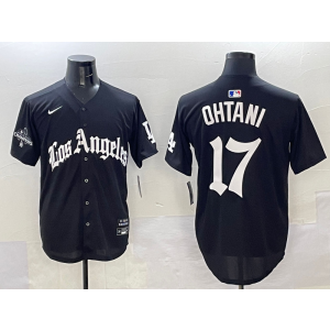 MLB Dodgers 17 Shohei Ohtani New Black Nike Cool Base Men Jersey