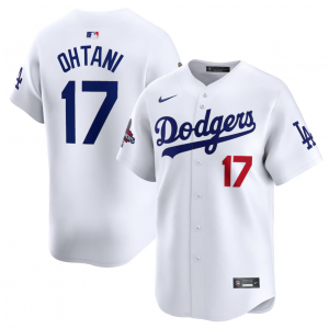 MLB Dodgers 17 Shohei Ohtani White 2024 World Series Champions Nike Cool Base Men Jersey
