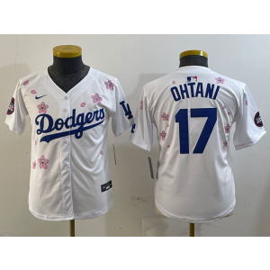 MLB Dodgers 17 Shohei Ohtani White 2025 Tokyo Series Nike Cool Base Women Jersey
