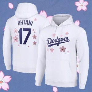 MLB Dodgers 17 Shohei Ohtani White 2025 Tokyo Series Pullover Hoodie