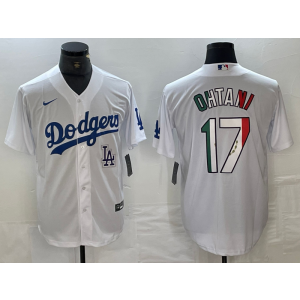 MLB Dodgers 17 Shohei Ohtani White Mexico Nike Cool Base Men Jersey