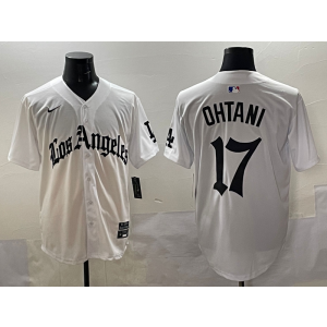 MLB Dodgers 17 Shohei Ohtani White New Nike Cool Base Men Jersey