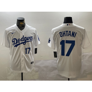 MLB Dodgers 17 Shohei Ohtani White New Nike Cool Base Men Jersey