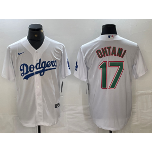 MLB Dodgers 17 Shohei Ohtani White Nike Cool Base Men Jersey