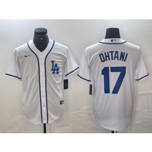 MLB Dodgers 17 Shohei Ohtani White Nike Cool Base Men Jersey
