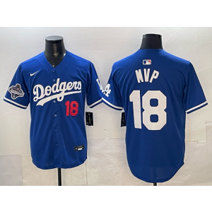 MLB Dodgers 18 MVP Blue 2025 World Series Champion Nike Cool Base Men Jersey