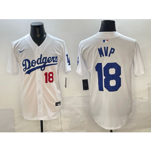 MLB Dodgers 18 MVP White Nike Cool Base Men Jersey