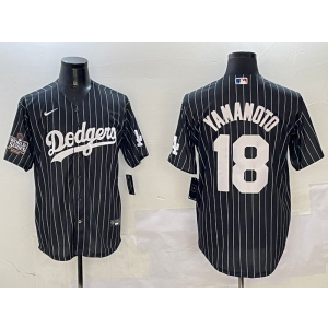 MLB Dodgers 18 Yoshinobu Yamamoto Black Nike Cool Base Men Jersey