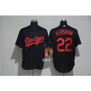 MLB Dodgers 22 Clayton Kershaw Black Cool Base Men JerseyS