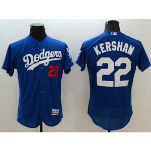 MLB Dodgers 22 Clayton Kershaw Blue 2016 New Flexbase Men Jersey