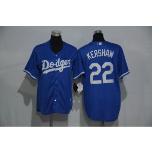 MLB Dodgers 22 Clayton Kershaw Blue Cool Base Youth Jersey