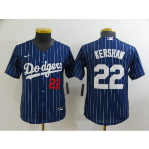 MLB Dodgers 22 Clayton Kershaw Blue Nike Cool Base Youth Jersey