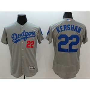 MLB Dodgers 22 Clayton Kershaw Grey 2016 New Flexbase Men Jersey