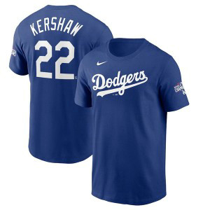 MLB Dodgers 22 Clayton Kershaw Royal 2020 World Series Champions T-Shirt
