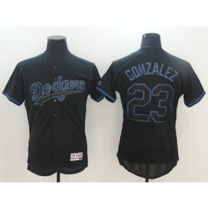 MLB Dodgers 23 Adrian Gonzalez Black Flexbase Men Jersey