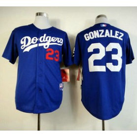 MLB Dodgers 23 Adrian Gonzalez Blue Cool Base Men Jersey