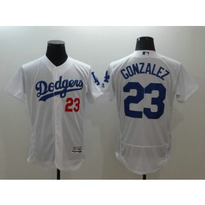 MLB Dodgers 23 Adrian Gonzalez White Flexbase Men Jersey